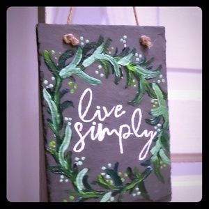 Slate sign with hanger